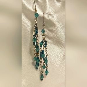 Green crystal earrings
